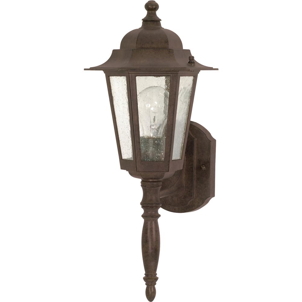 Nuvo Lighting 60/986  Cornerstone - 1 Light - 18" - Wall Lantern with Clear Seed Glass in Old Bronze Finish